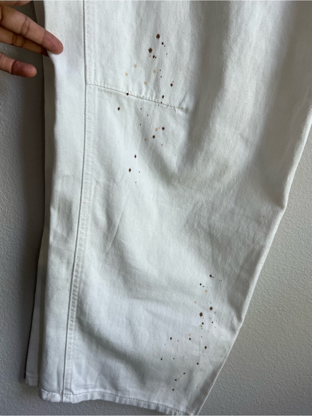 White Painter-Style Barrel Pants with Grommet Waist Sz 10 Free People Style - Picture 6 of 6